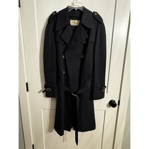 Men’s Vintage Gleneagles Trench Coat. Size 42R Navy Wool Zip out Liner